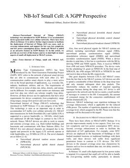 NB-Iot Small Cell: a 3GPP Perspective