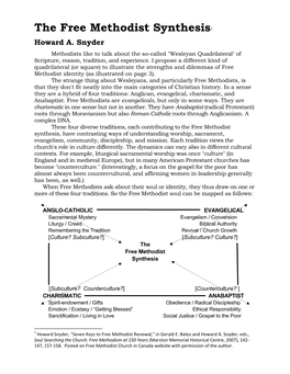 The Free Methodist Synthesis1 Howard A