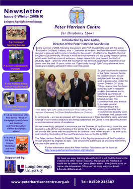 Winter Newsletter 2009 Draft 6 16 Pages