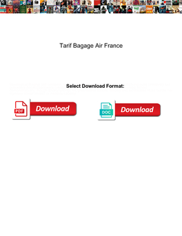 Tarif Bagage Air France