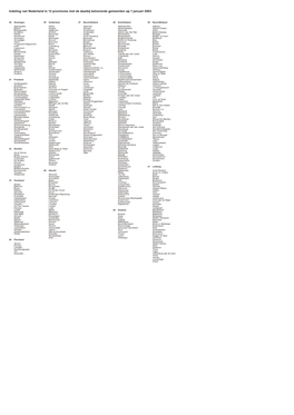 Indeling Van Nederland in 12 Provincies Met De Daarbij Behorende Gemeenten Op 1 Januari 2003