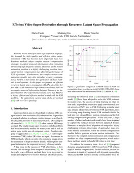 Efficient Video Super-Resolution Through Recurrent Latent Space