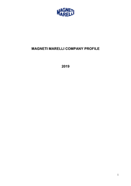 Magneti Marelli Company Profile 2019