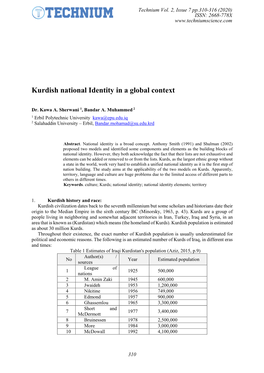 Kurdish National Identity in a Global Context