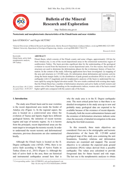 Bulletin of the Mineral Research and Exploration