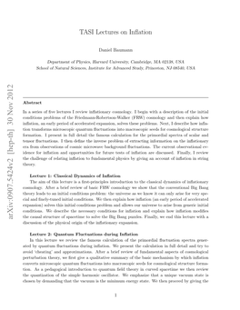 Arxiv:0907.5424V2 [Hep-Th] 30 Nov 2012 Discussion of the Physical Origin of the Inﬂationary Expansion