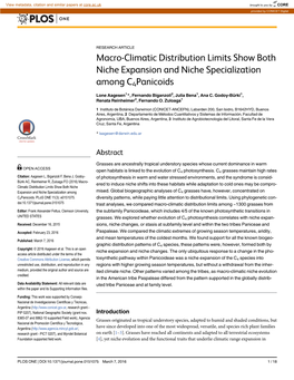 Macro-Climatic Distribution Limits Show Both Niche Expansion and Niche Specialization