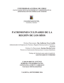 Patrimonio Culinario De La Región De Los Ríos