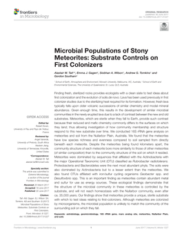 Microbial Populations of Stony Meteorites: Substrate Controls on First Colonizers