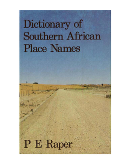 Dictionary of South African Place Names
