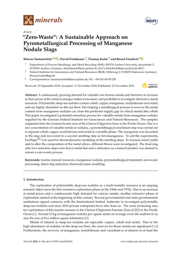 “Zero-Waste”: a Sustainable Approach on Pyrometallurgical Processing of Manganese Nodule Slags