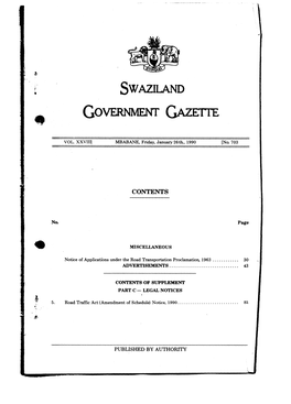 Swaziland Government Gazette