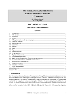 Sac-12-12 Ecosystem Considerations