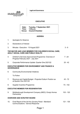 Agenda Document for Executive, 07/09/2021 13:00