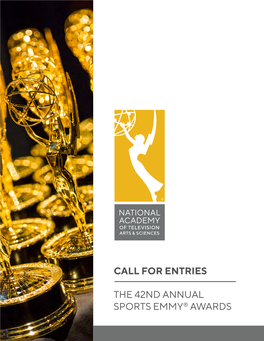 Call for Entries the 42Nd Annual Sports Emmy® Awards