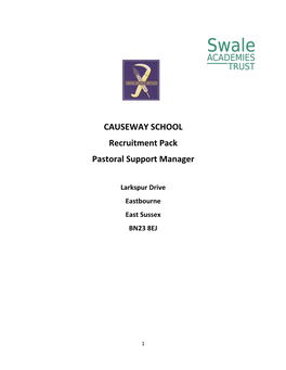 CAUSEWAY SCHOOL Recruitment Pack Pastoral Support Manager