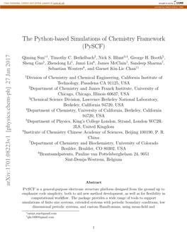 The Python-Based Simulations of Chemistry Framework (Pyscf)