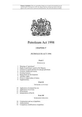 Petroleum Act 1998