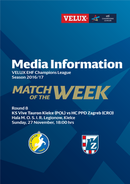 Media Information VELUX EHF Champions League Season 2016/17