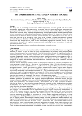 The Determinants of Stock Market Volatilities in Ghana