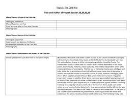 Topic 5: the Cold War Title and Author of Packet: Crozier 28,29,30,32