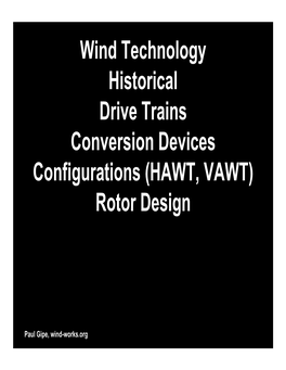 (HAWT, VAWT) Rotor Design