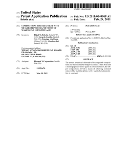 (12) Patent Application Publication (10) Pub. No.: US 2011/0044968 A1 Bolotin Et Al