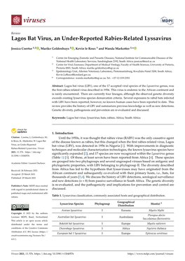 Lagos Bat Virus, an Under-Reported Rabies-Related Lyssavirus