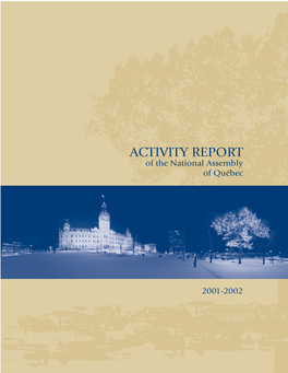 ACTIVITY REPORT of the National Assembly of Québec