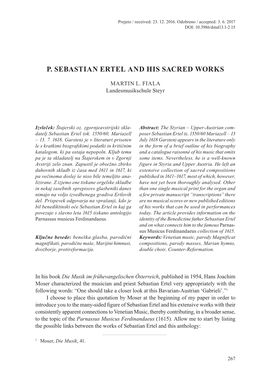 P. Sebastian Ertel and His Sacred Works