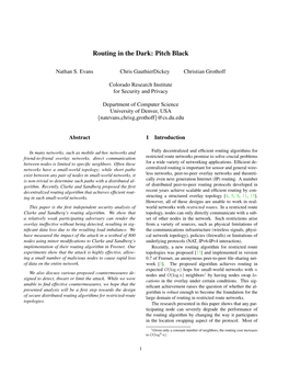 Routing in the Dark: Pitch Black