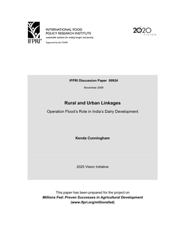Rural and Urban Linkages