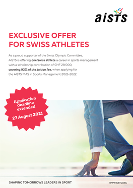 Exclusive Offer for Swiss Athletes