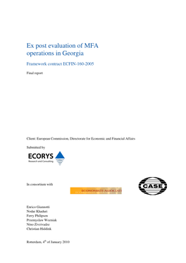 Ex Post Evaluation of MFA Operations in Georgia