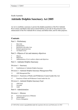 Adelaide Dolphin Sanctuary Act 2005