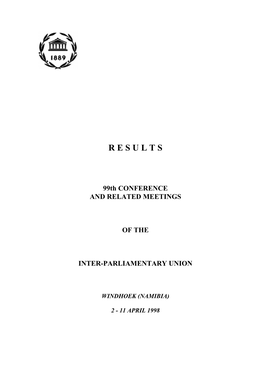 Results of the 99Th Inter-Parliamentary Conference And