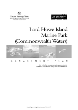 Lord Howe Island Marine Park (Commonwealth Waters)