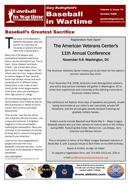 Baseball in Wartime Newsletter