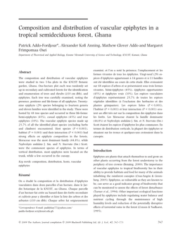 Composition and Distribution of Vascular Epiphytes in a Tropical Semideciduous Forest, Ghana