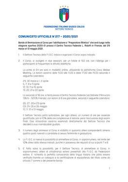 Comunicato Ufficiale N