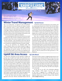 Fall 2015 Winter Travel Management Uphill Ski Area Access