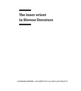 The Inner Orient in Slovene Literature