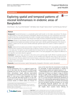 Exploring Spatial and Temporal Patterns of Visceral Leishmaniasis In