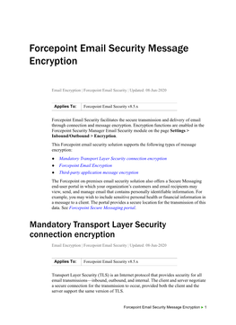 Forcepoint Email Security Message Encryption