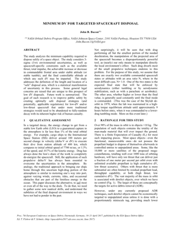 Minimum Dv for Targeted Spacecraft Disposal