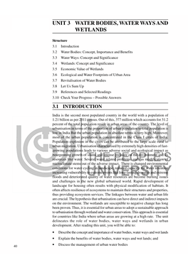 Unit 3 Water Bodies, Water Ways and Wetlands
