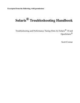 Solaris® Troubleshooting Handbook