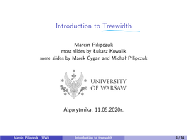 Introduction to Treewidth