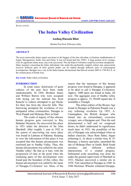 The Indus Valley Civilization