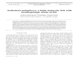 Aethotaxis Mitopteryx, a High-Antarctic Fish with Benthonelacric Mode of Life